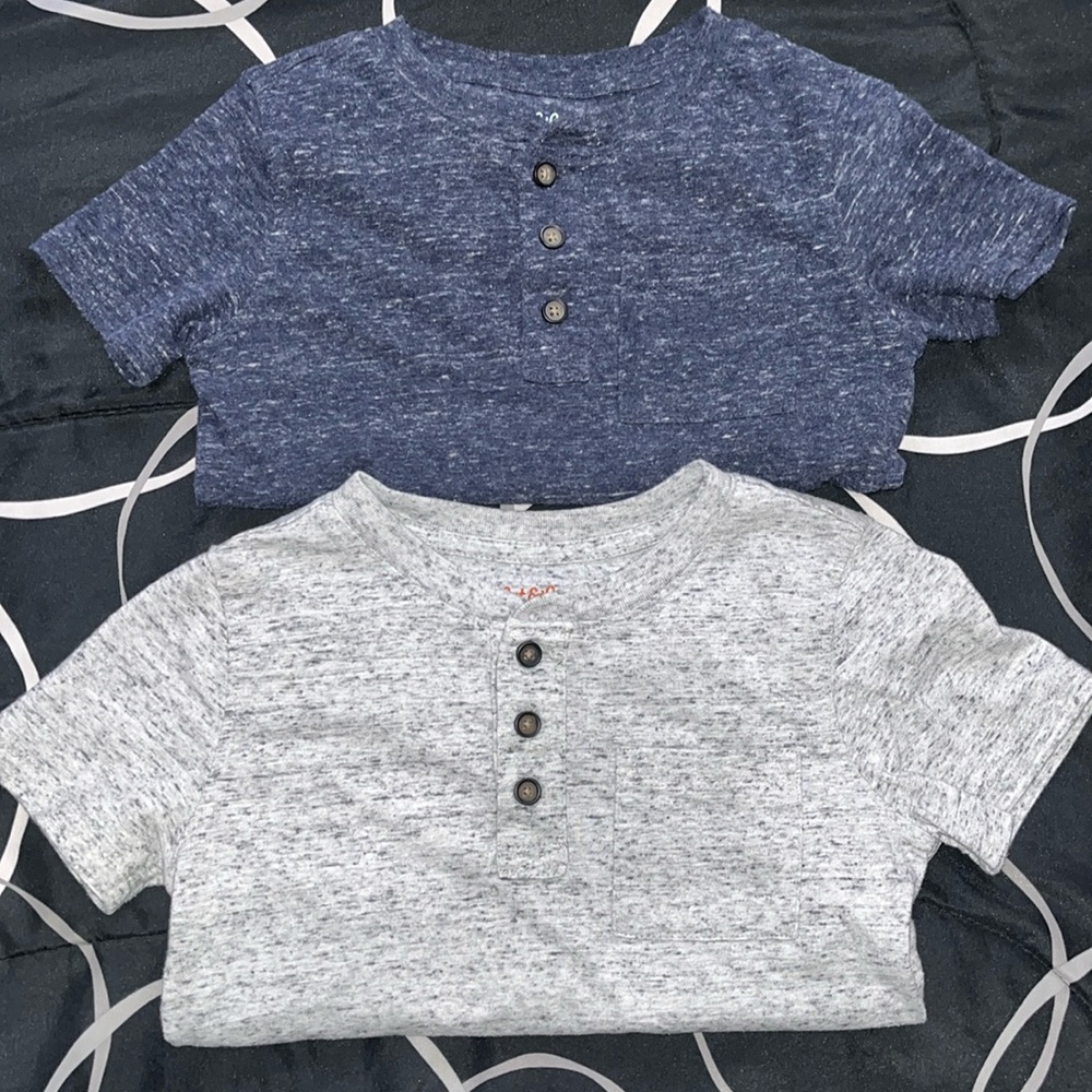 Cat and Jack short sleeve tshirt with buttons and pocket  2 for 1